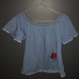 Denim Rose Shirt